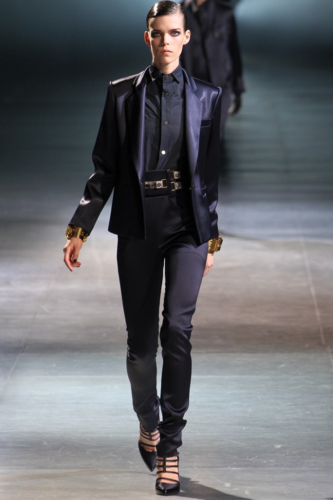 black tailored suit with shoes
