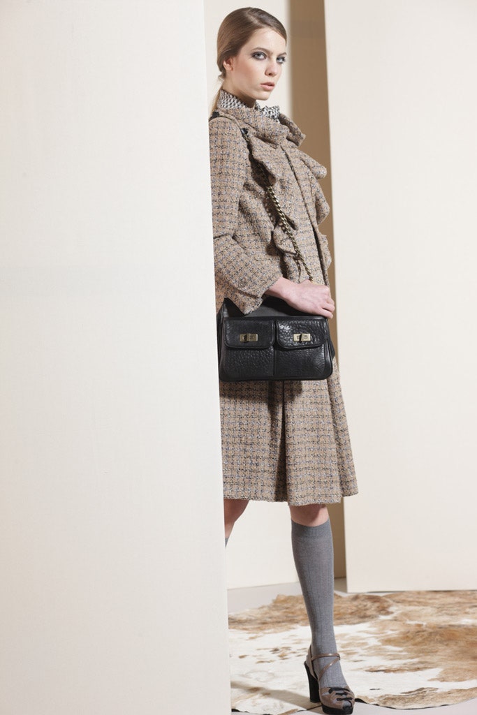 brown tweed structured coat