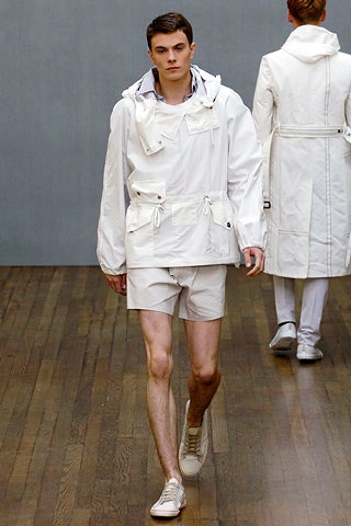 white relaxed jacket with shorts