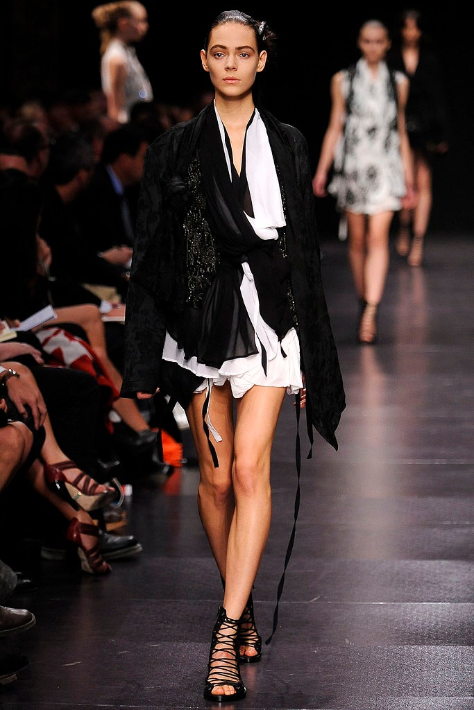 black and white layered mini dress