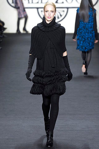 black ruffled mini dress with cape