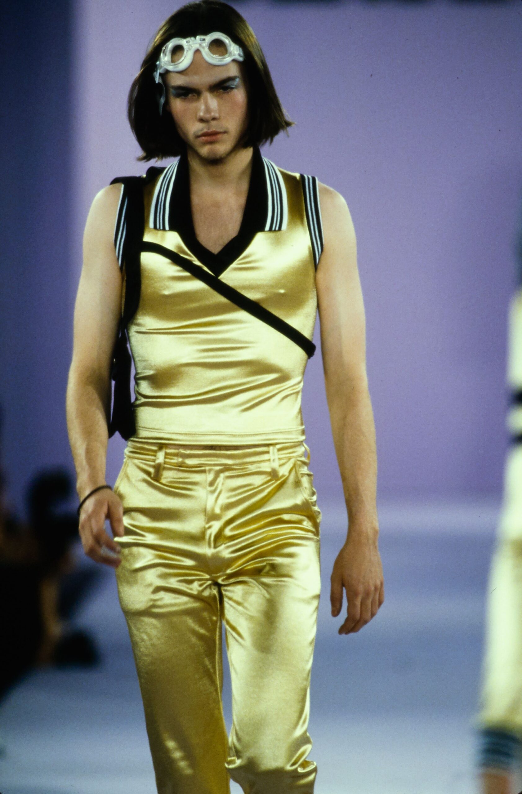 shiny gold fitted top and pants