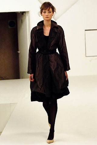 brown silk long-sleeve collared tailored belted coat