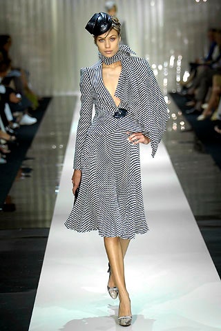 black and white pleated midi dress