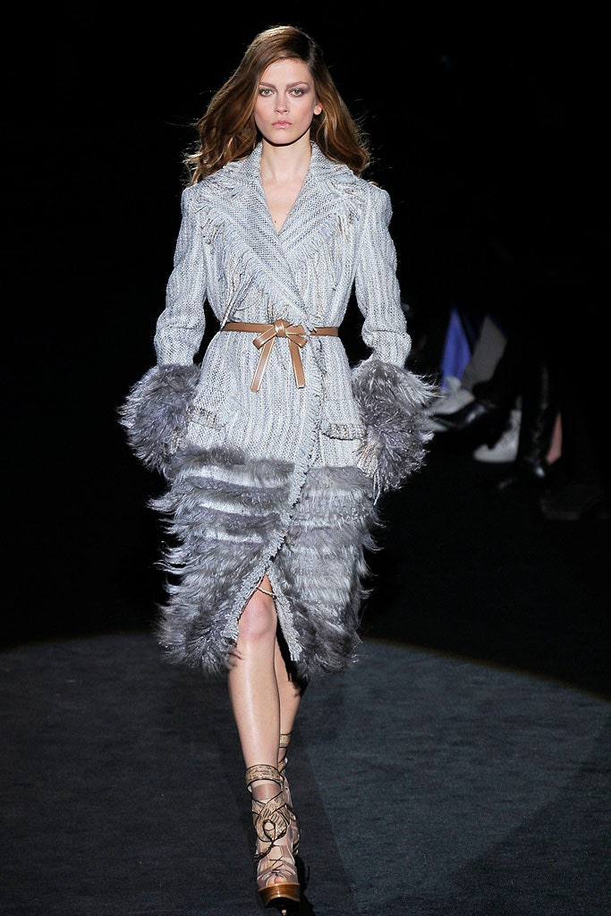 gray wool coat with fur