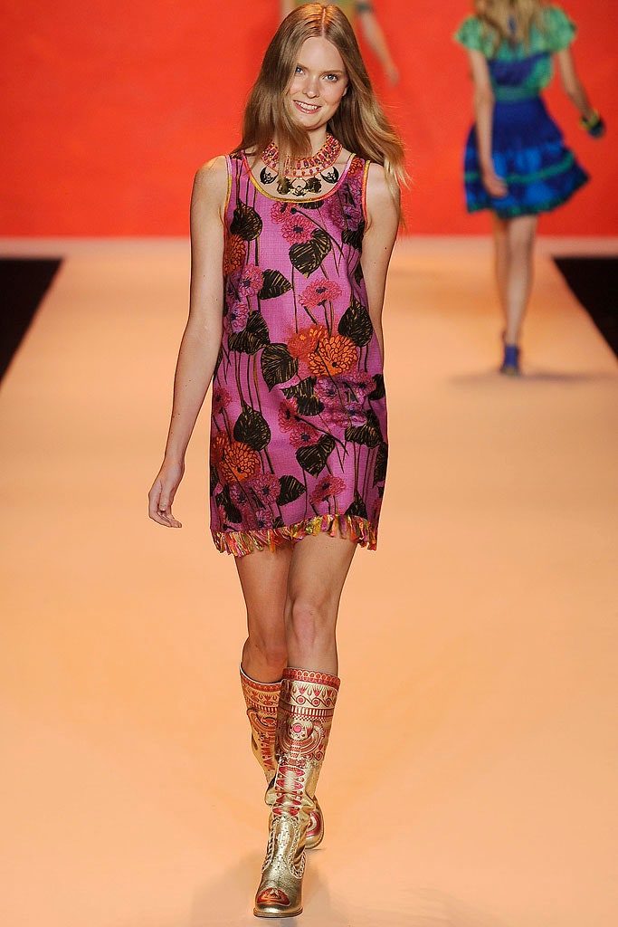 pink and orange printed mini-dress