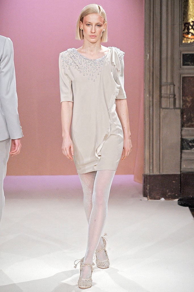 beige silk fitted mini dress