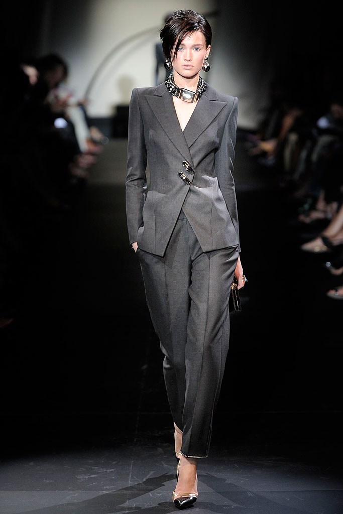 black tailored suit with shoes