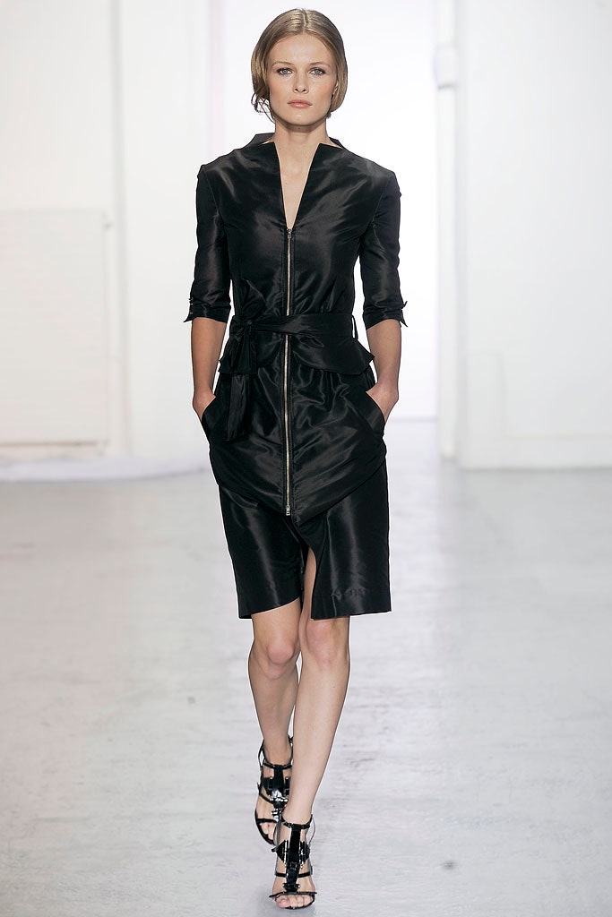 black silk fitted midi dress