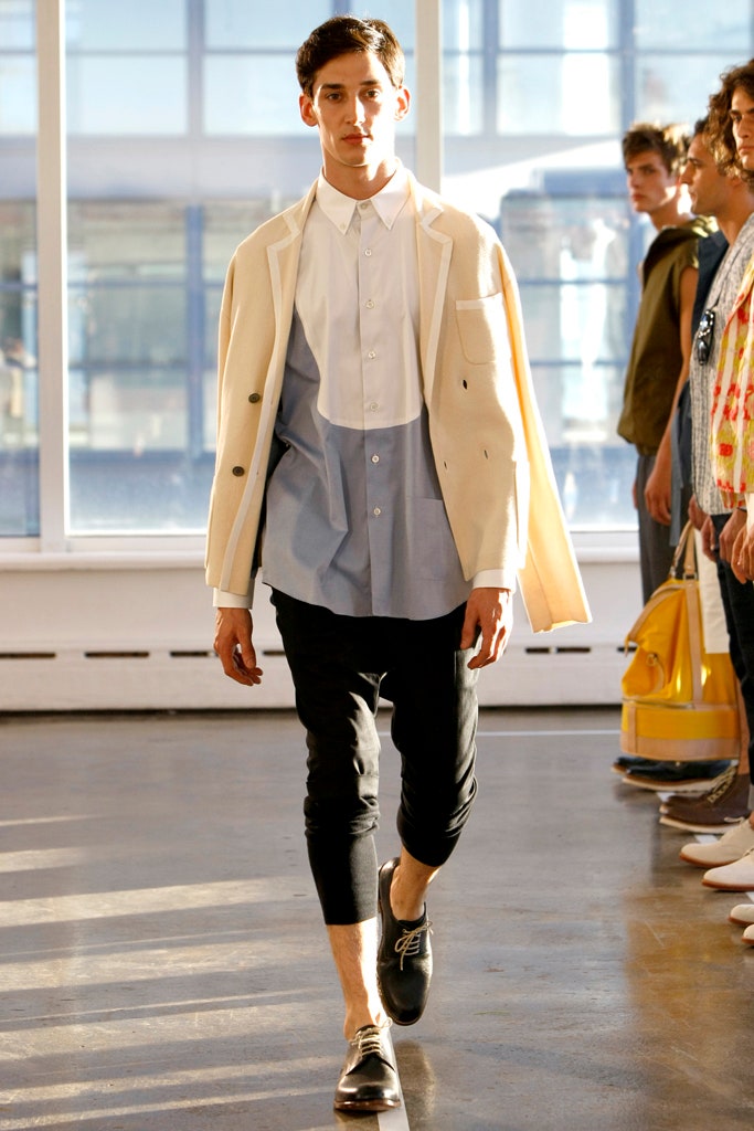 tailored white blazer with relaxed shirt