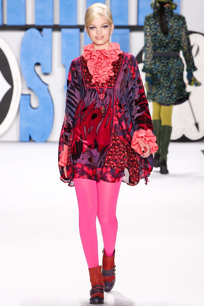 colorful ruffled dress with pink leggings