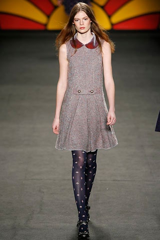 gray tweed collared dress