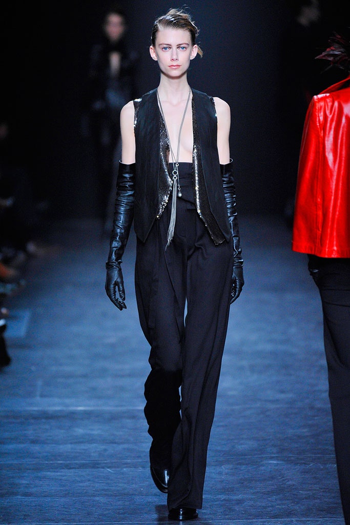 black leather fitted vest