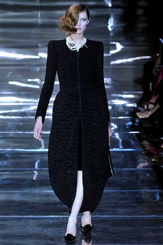 black silk fitted coat