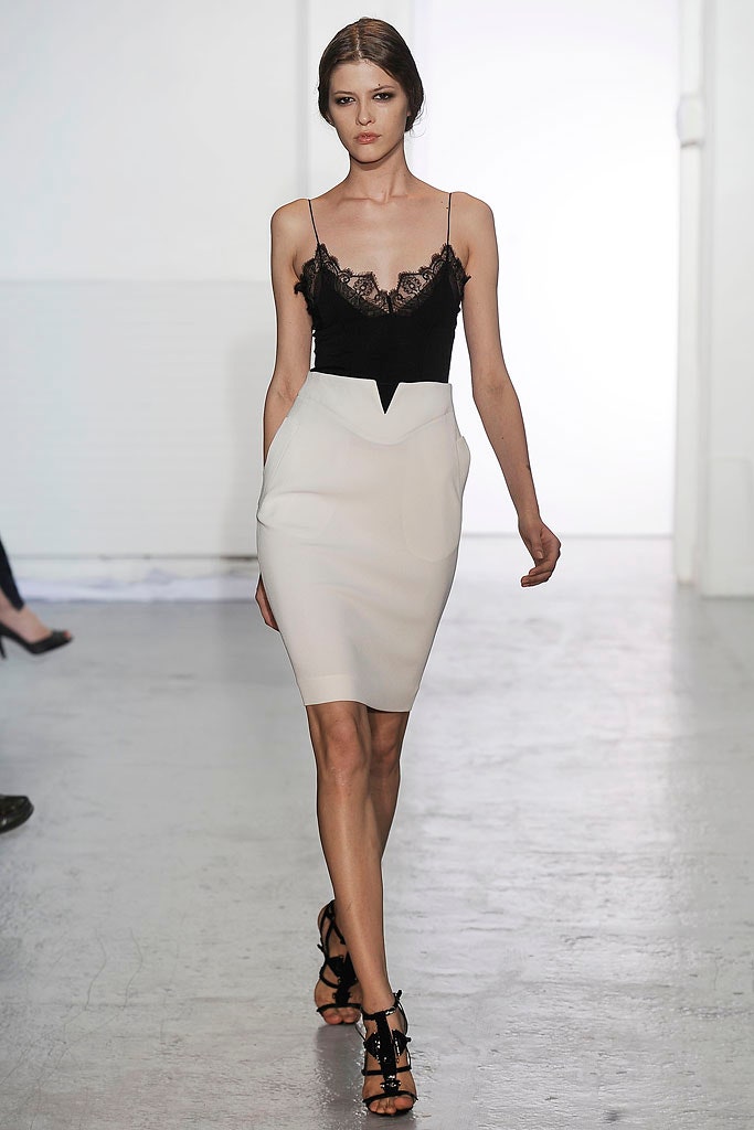 black and white fitted dress