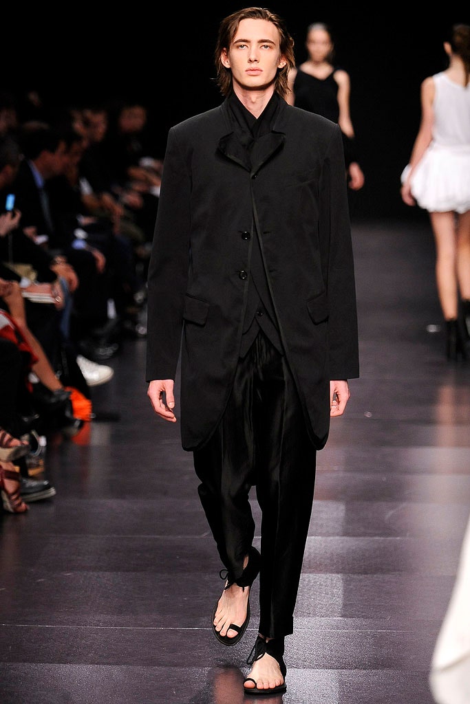 black silk fitted suit