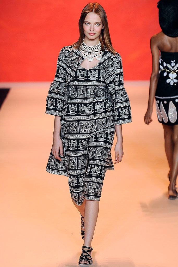 black and white printed midi dress