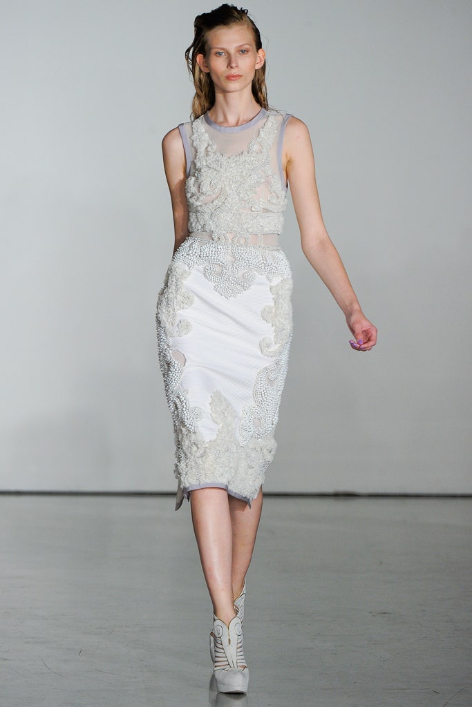 white embroidered sleeveless dress
