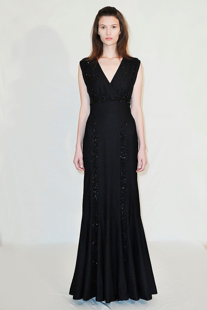black silk sleeveless gown