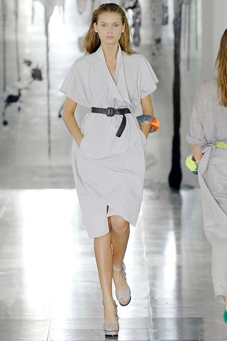 gray relaxed wrap dress