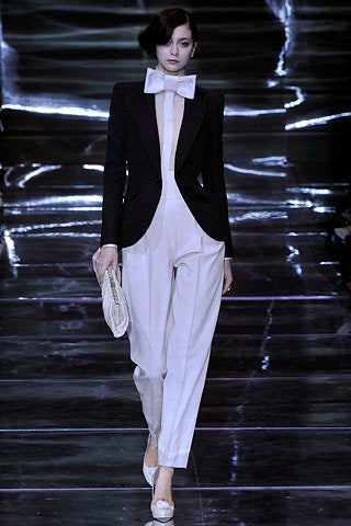 black and white fitted suit