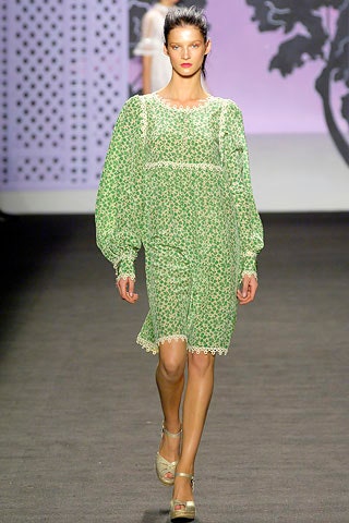 green floral relaxed mini dress