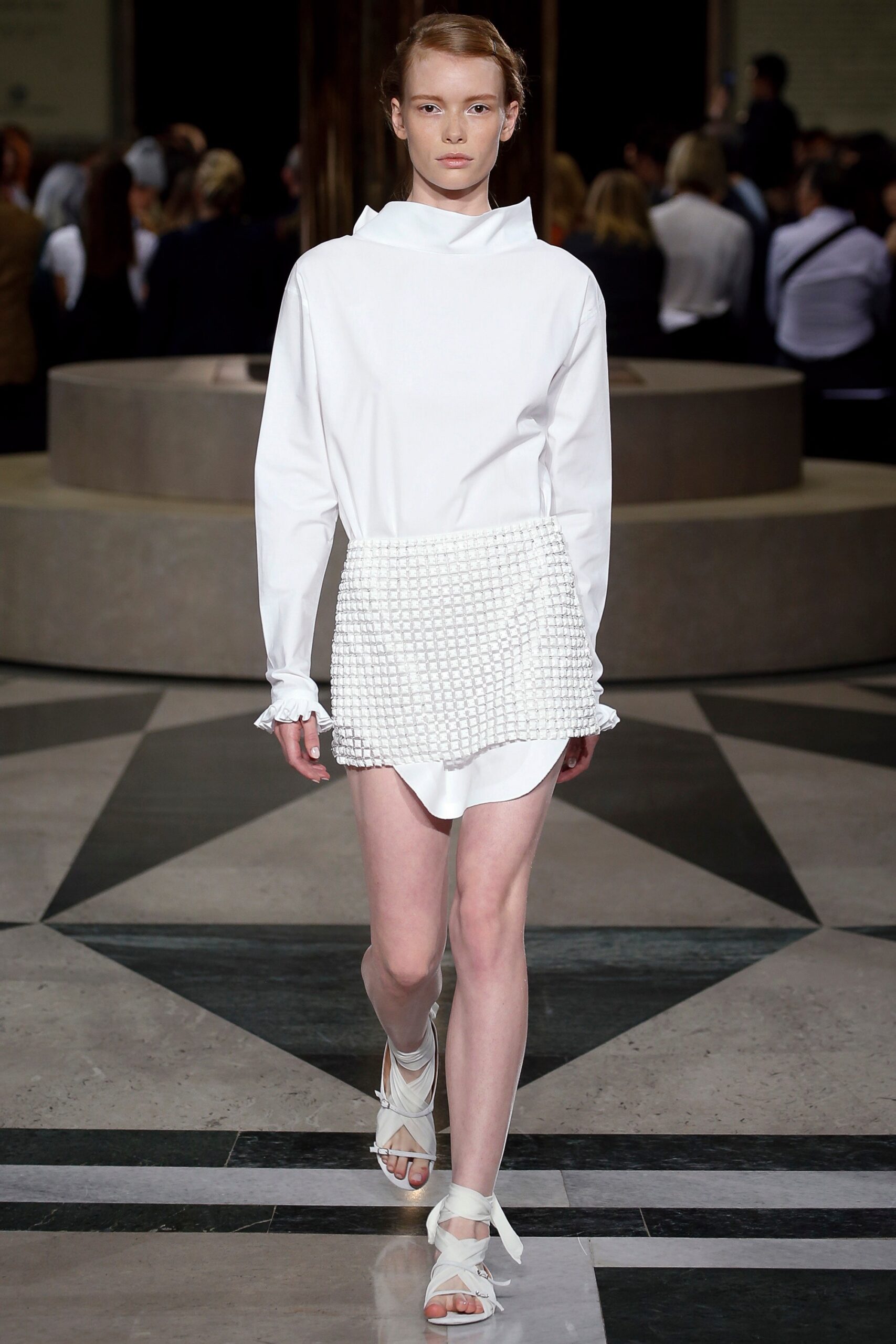 white fitted shirt-dress