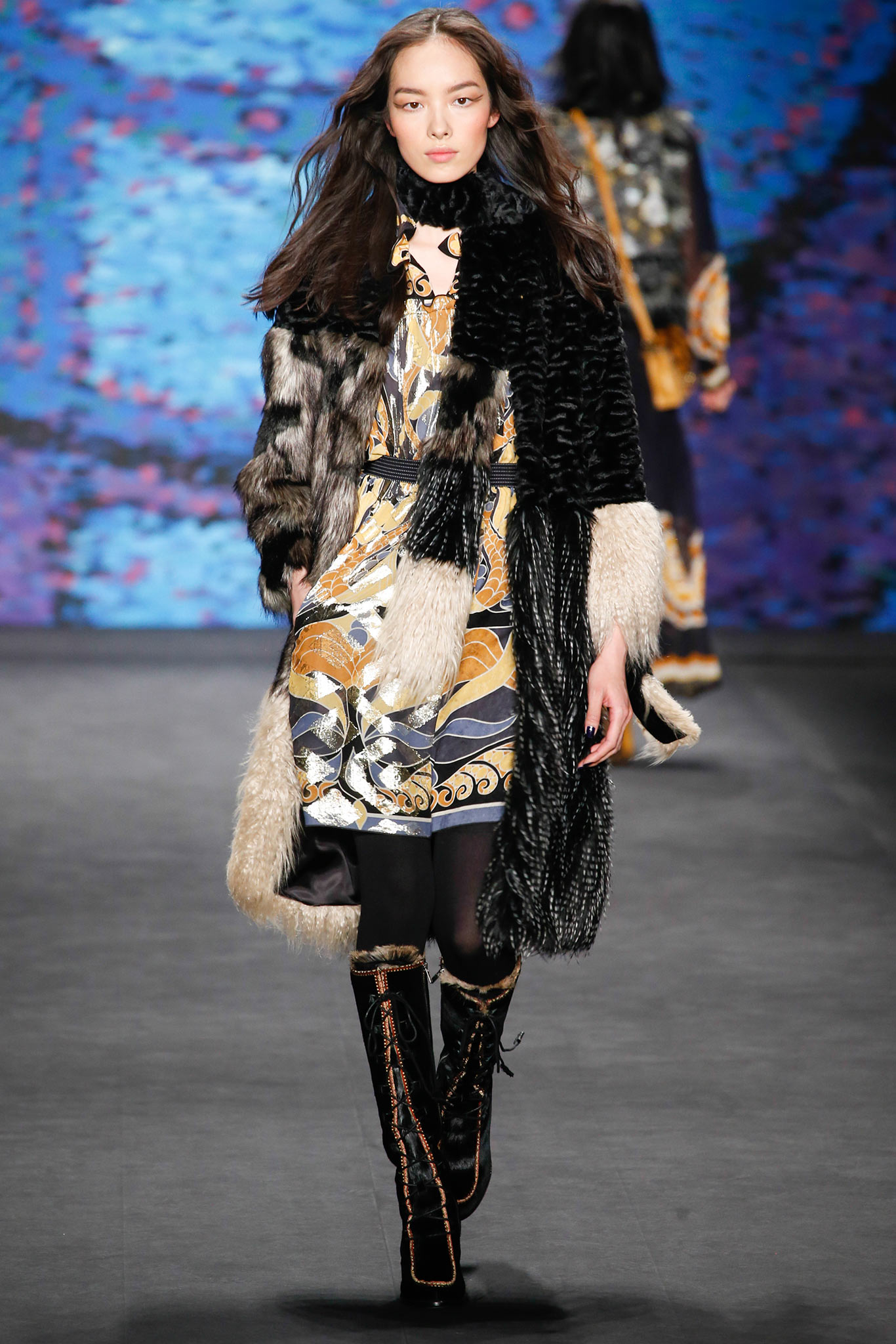 mini dress with fur coat