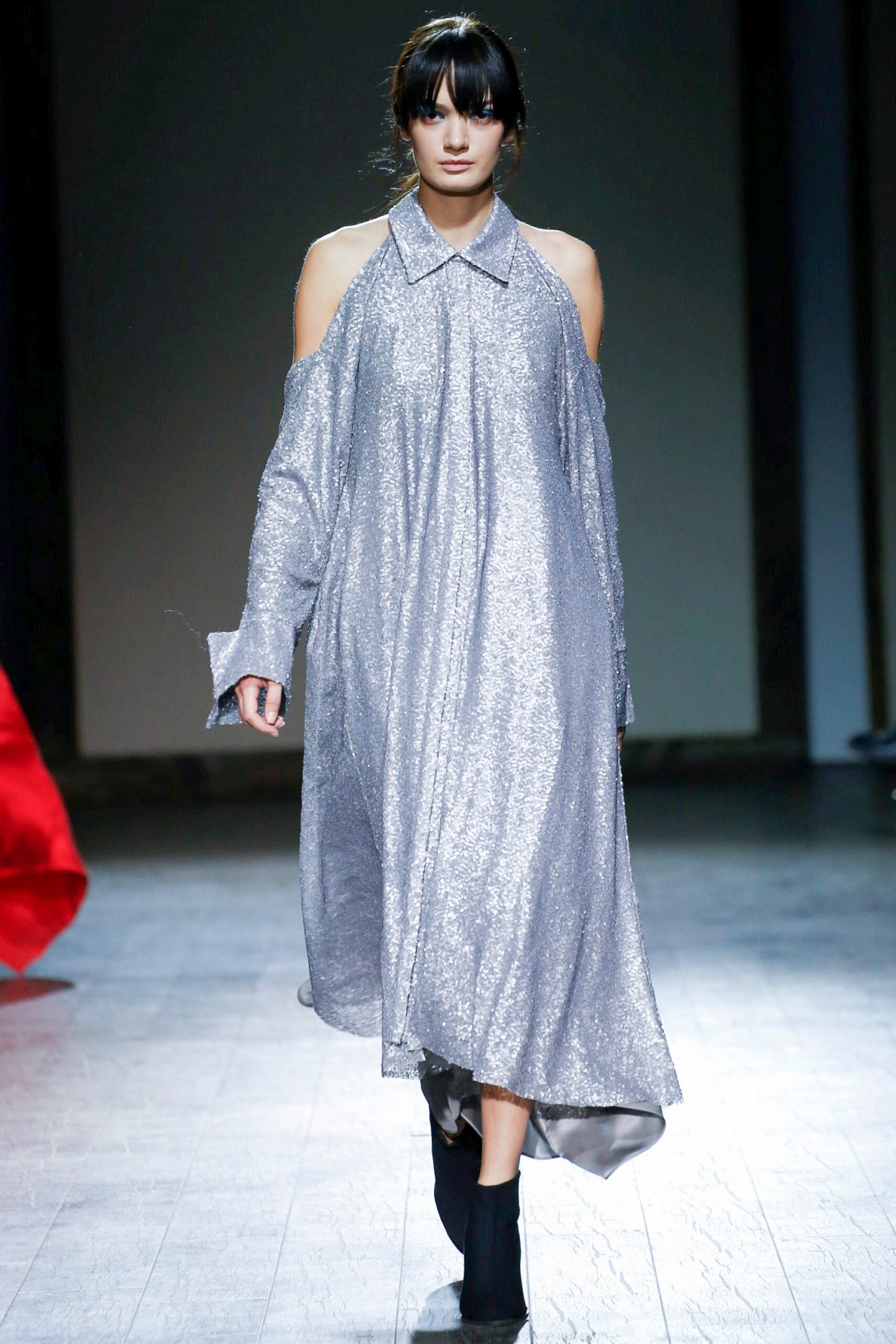 silver metallic relaxed dress
