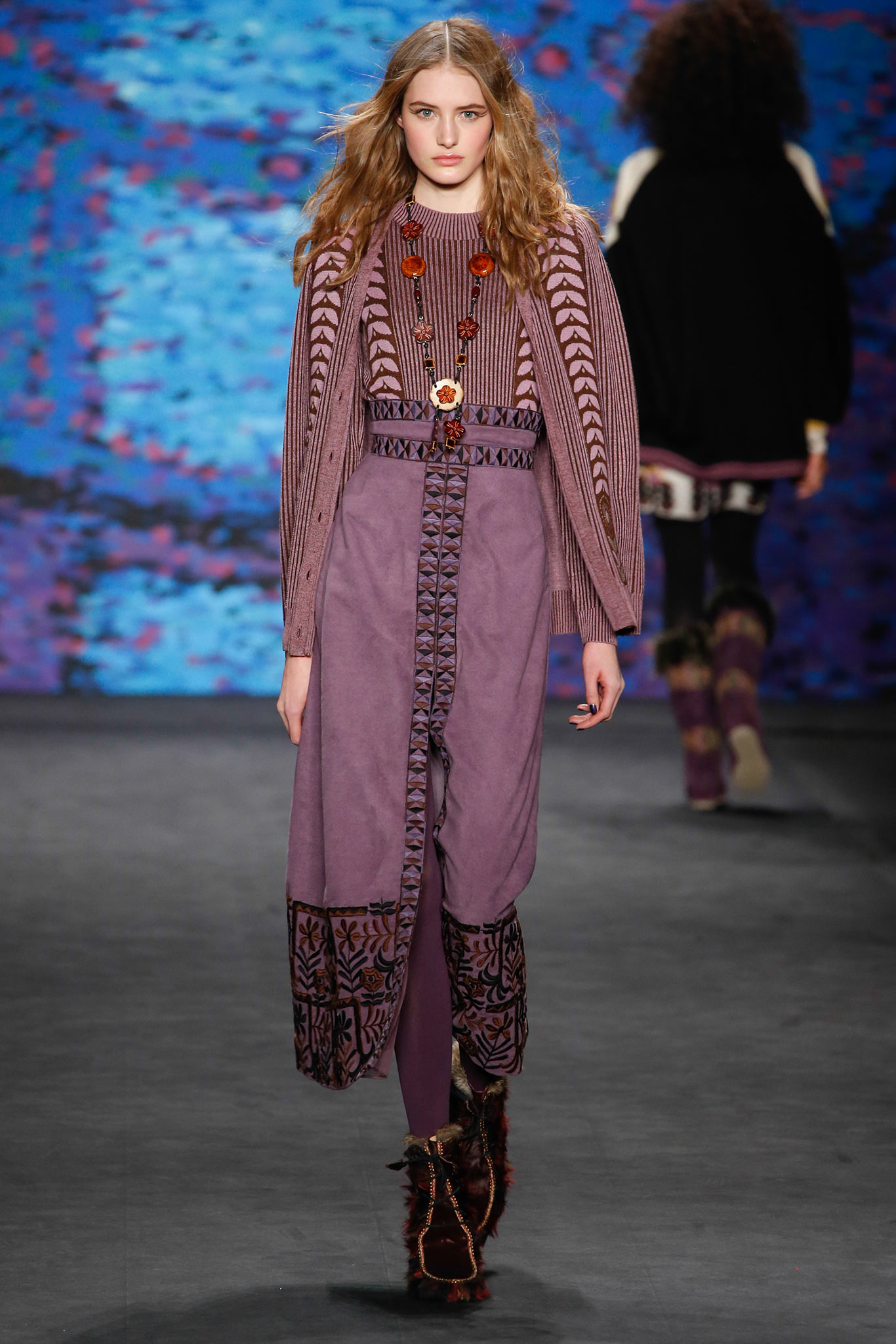 purple embroidered midi dress