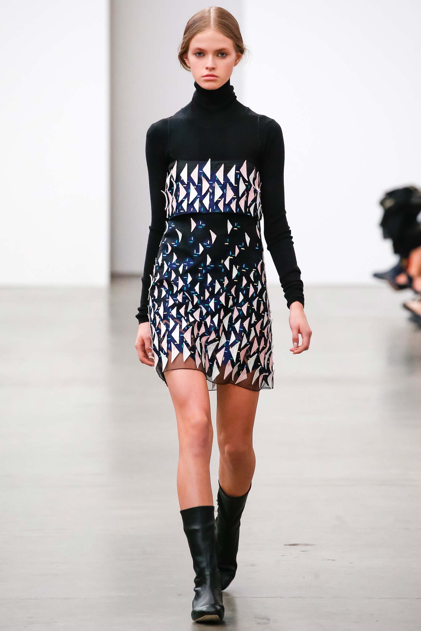 black and white printed mini dress