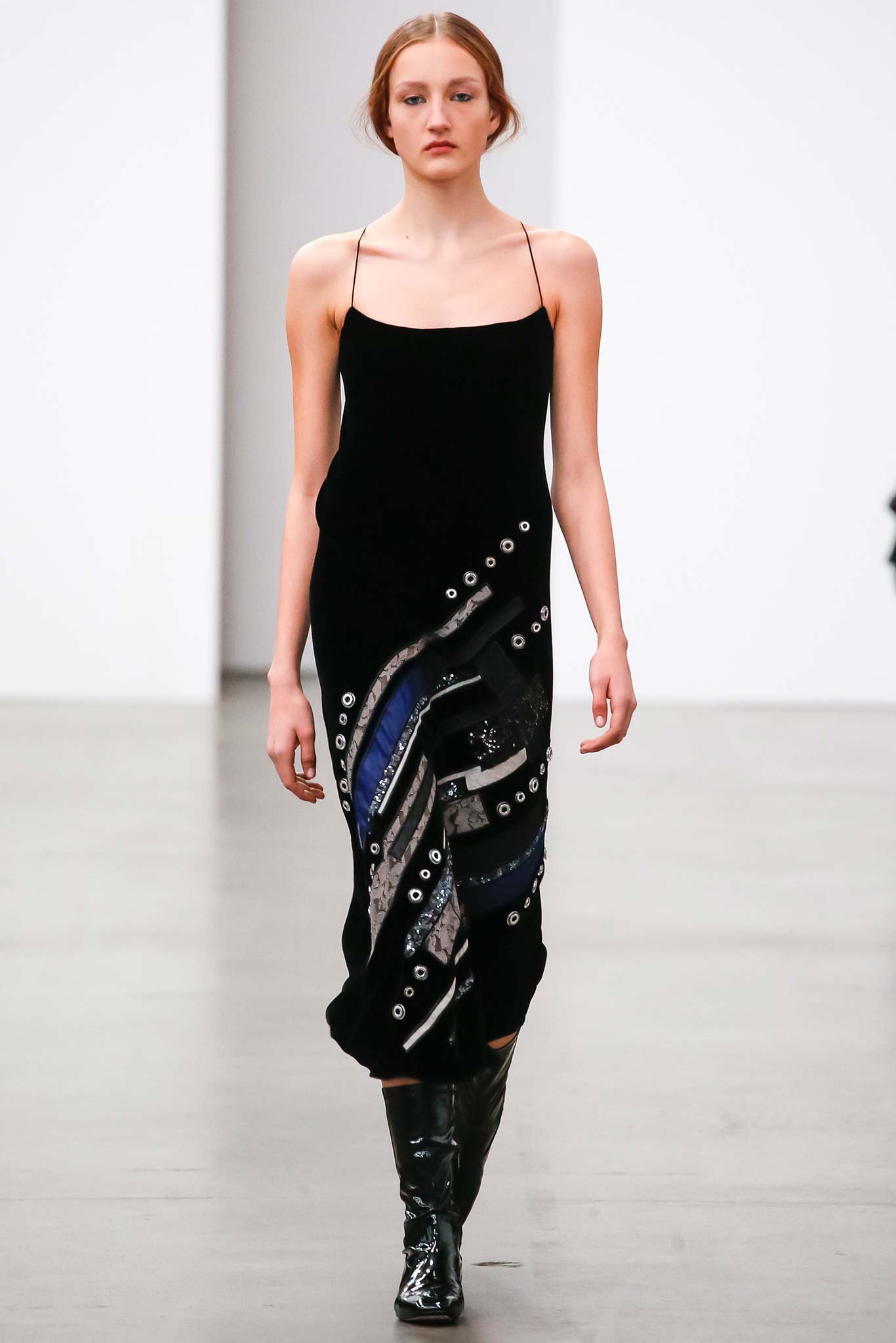 black silk sleeveless dress