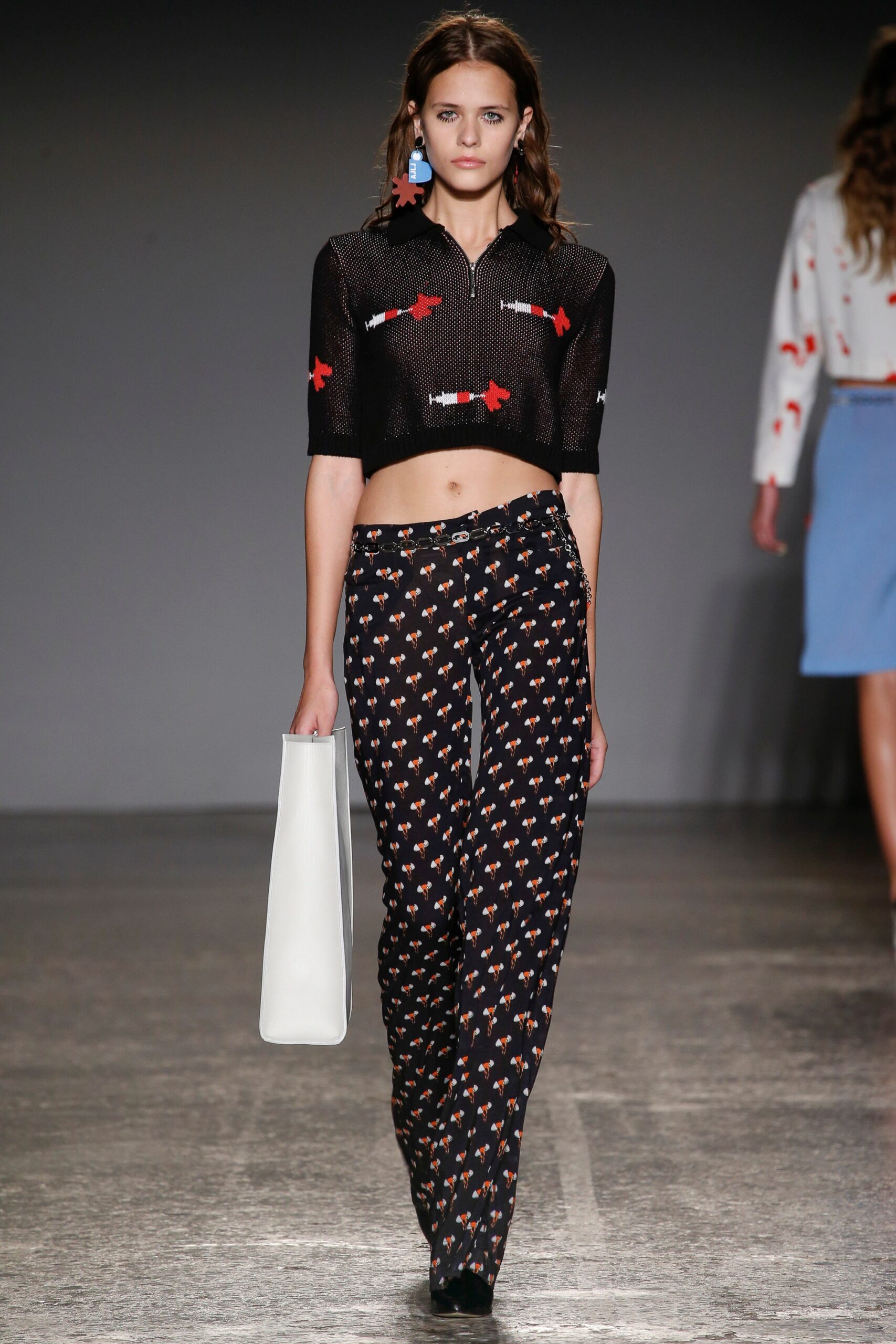 multi cotton slim printed pants