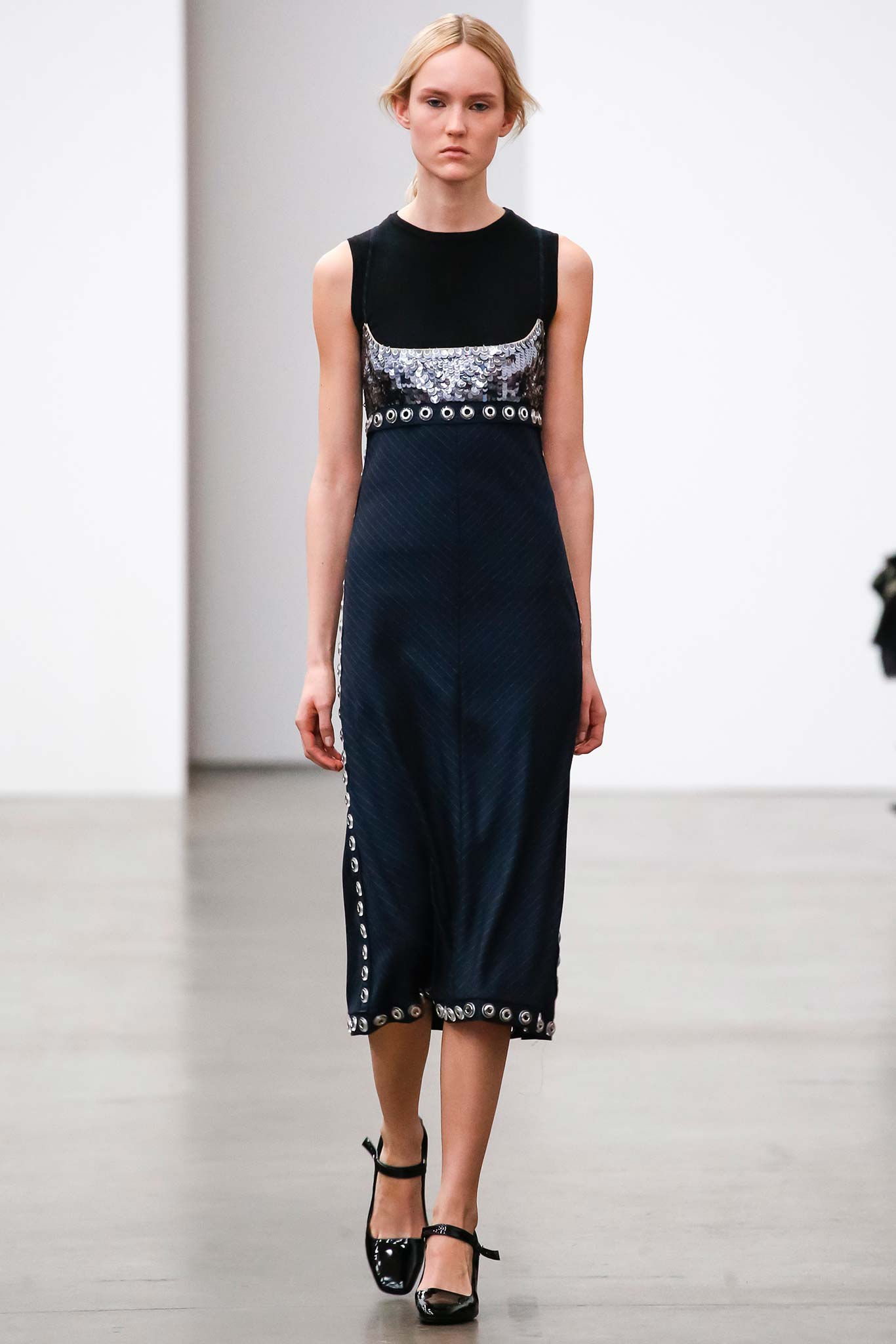 black silk sleeveless dress