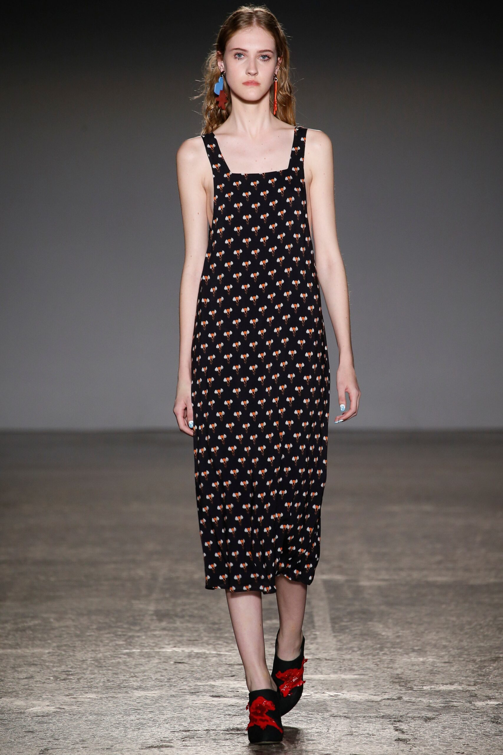 black printed midi dress