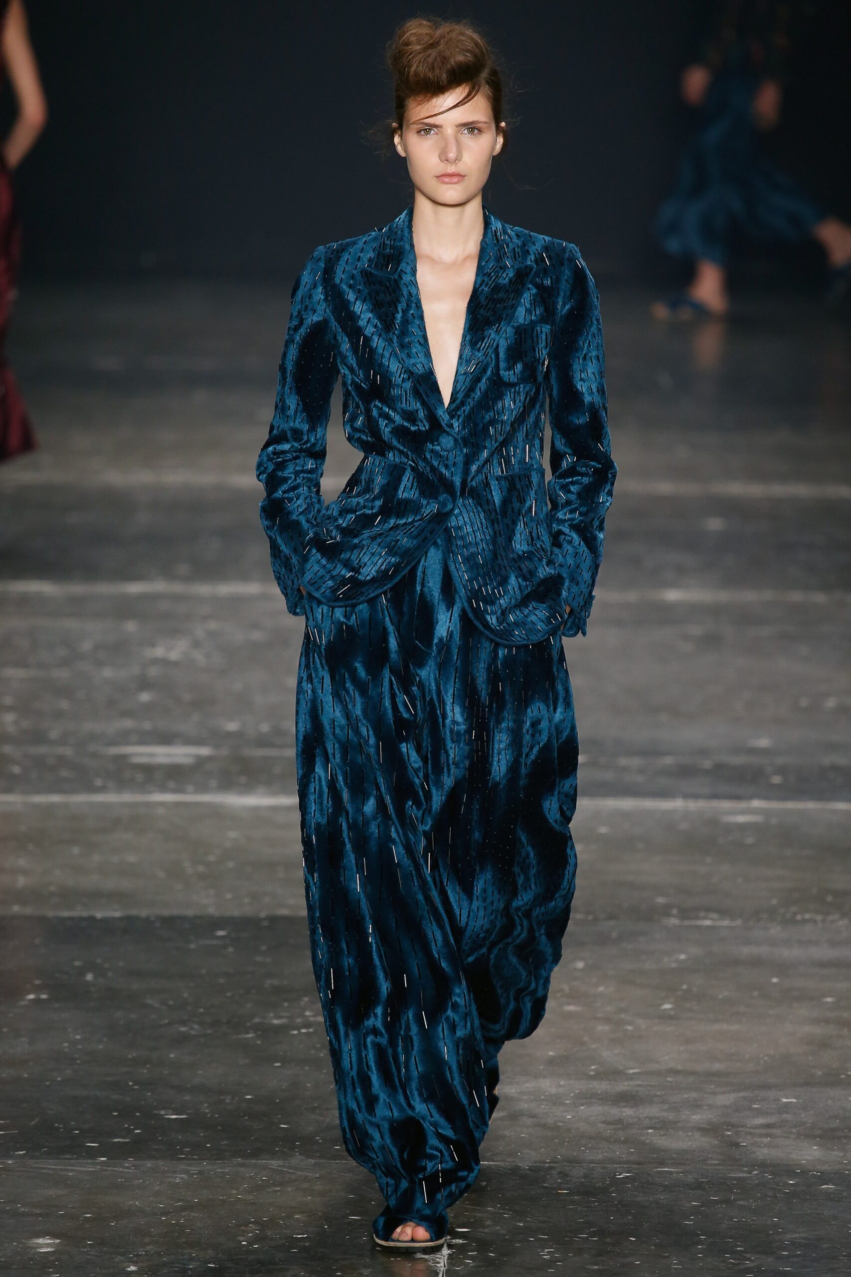 blue velvet relaxed suit