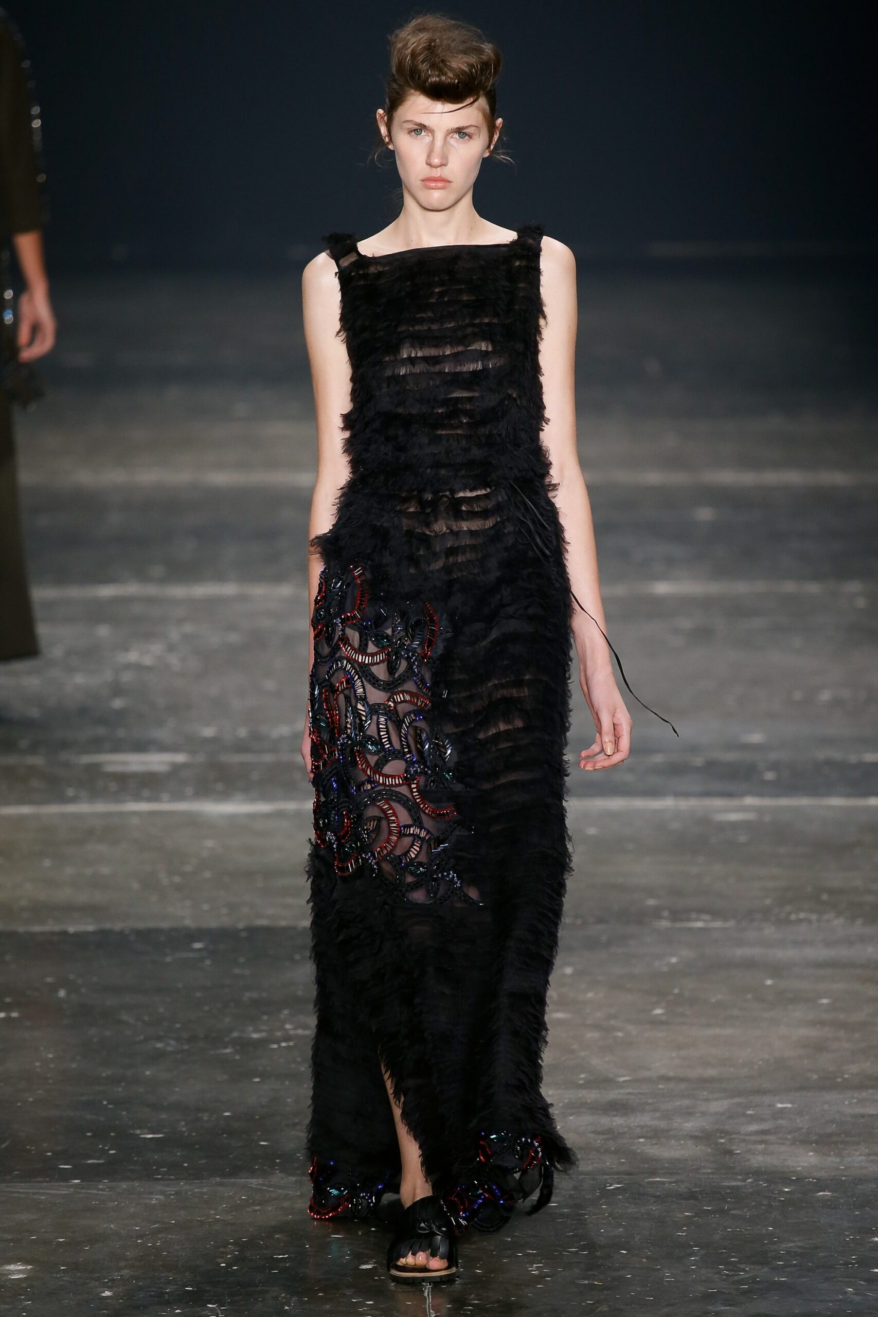 black silk sleeveless dress