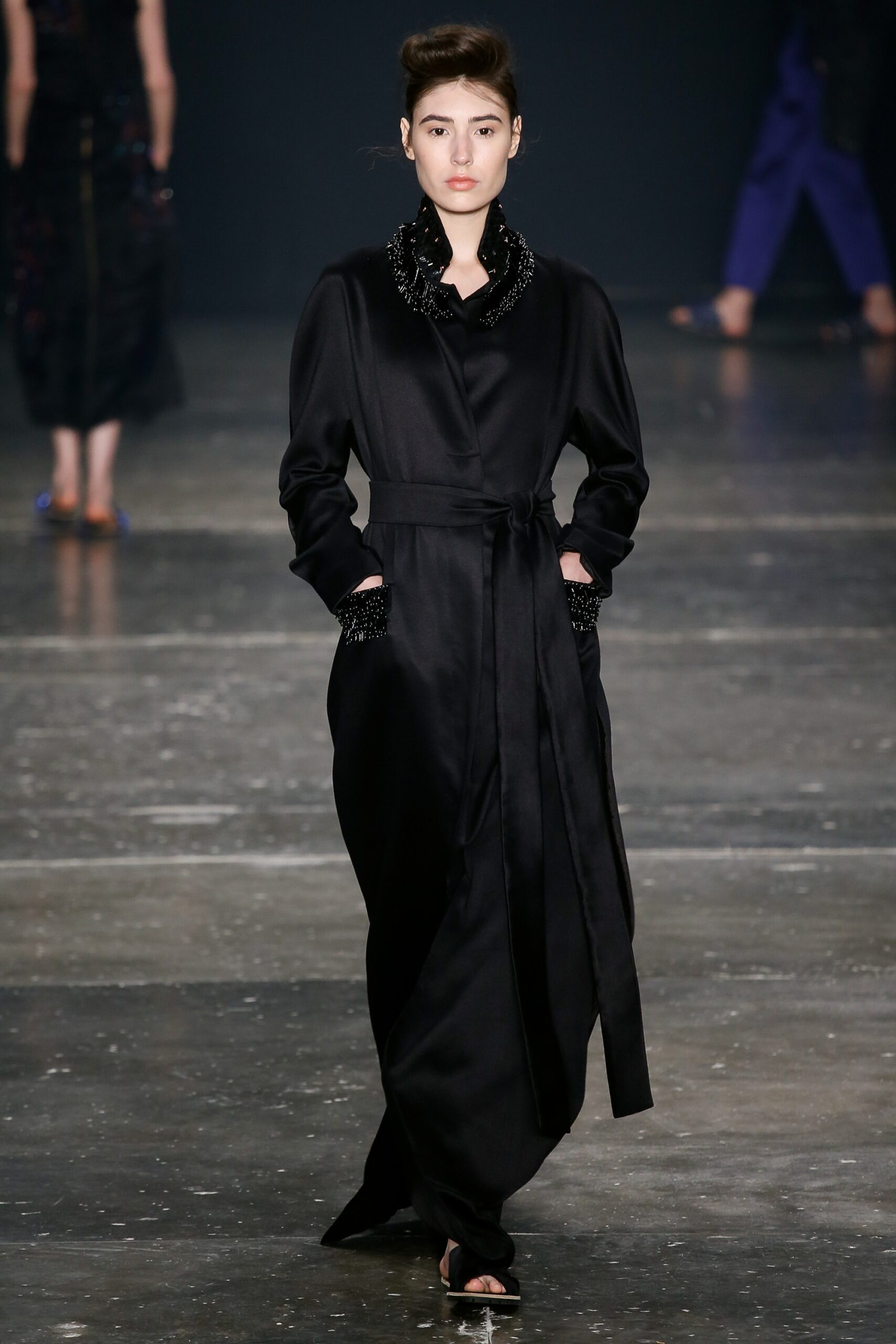 black silk relaxed coat