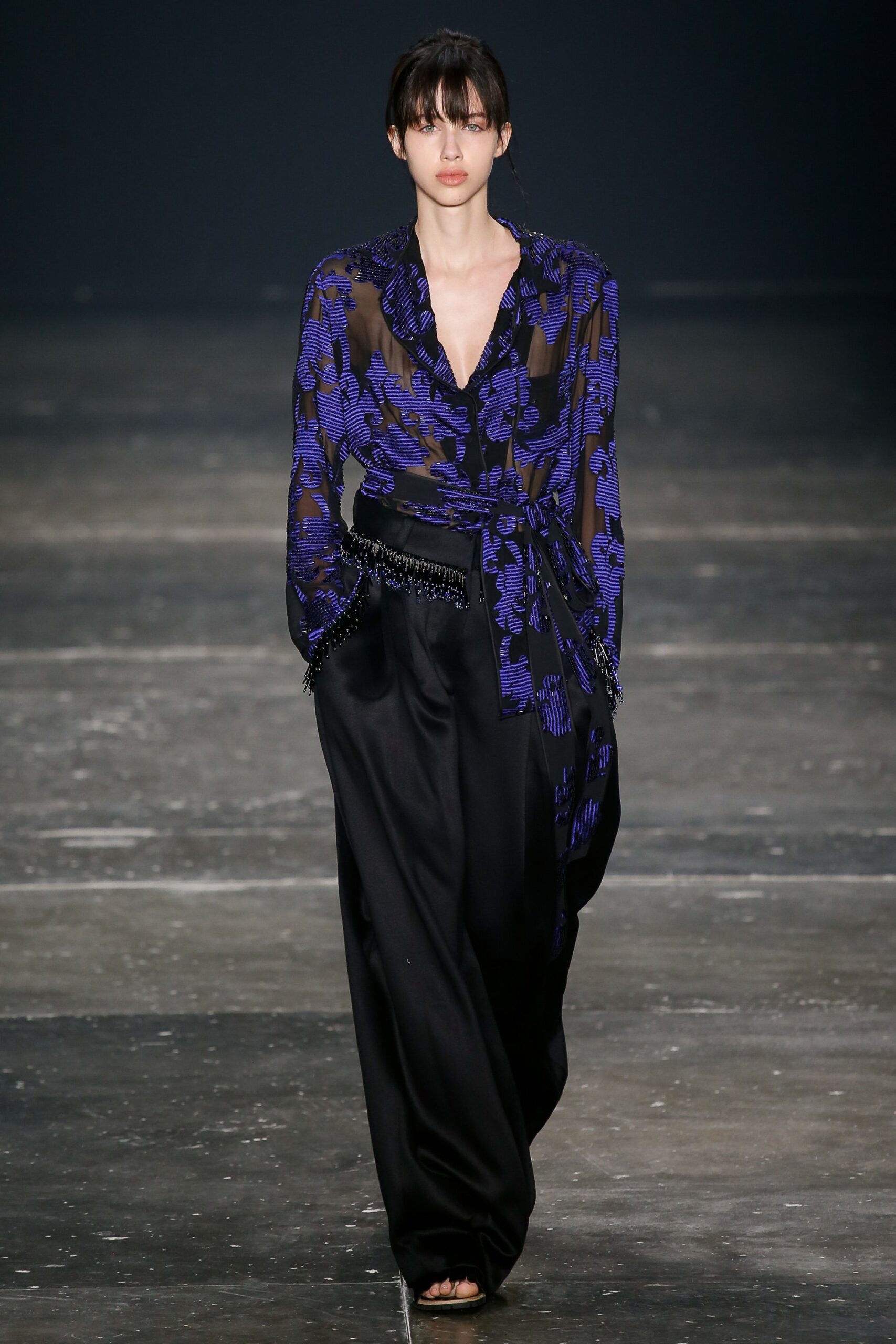 black silk floral blouse and pants