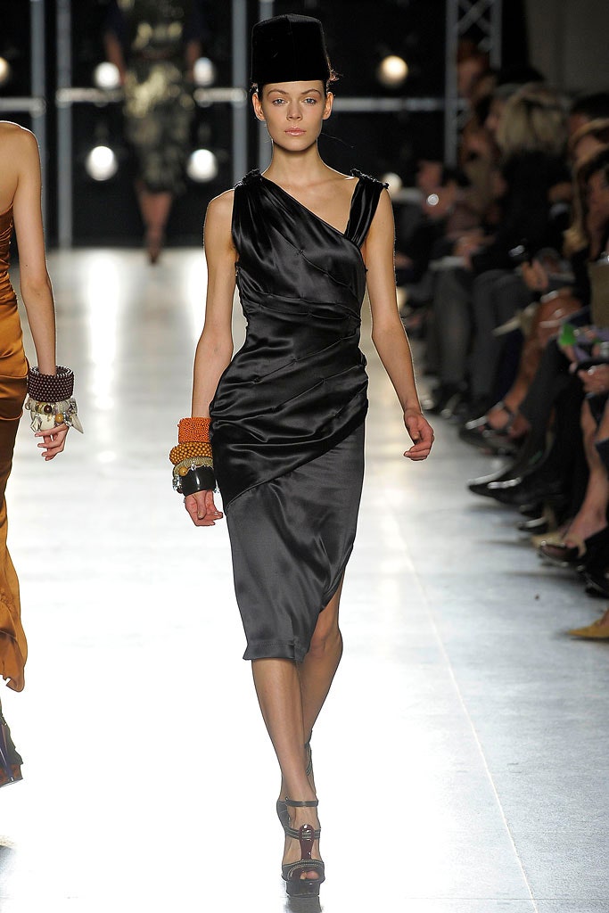 black silk sleeveless dress