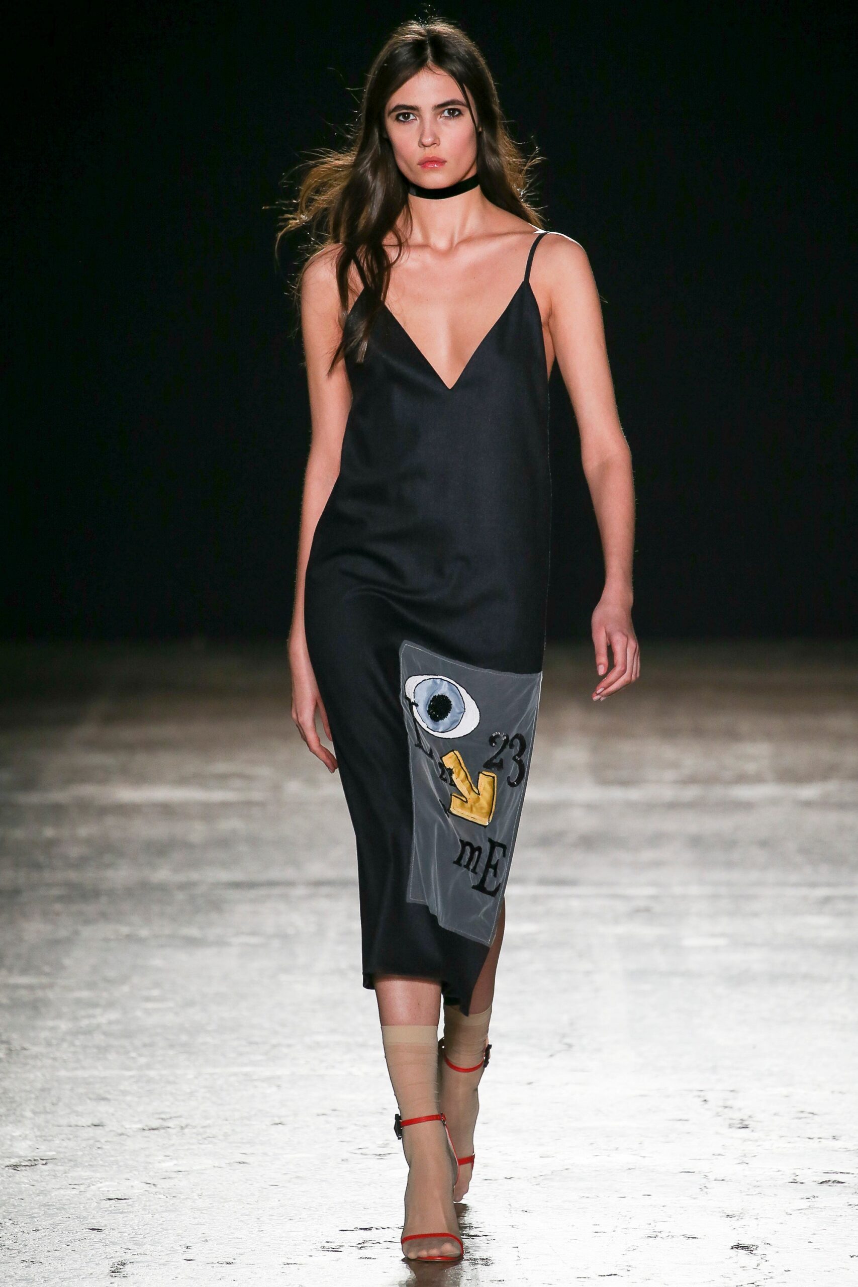 black silk midi dress