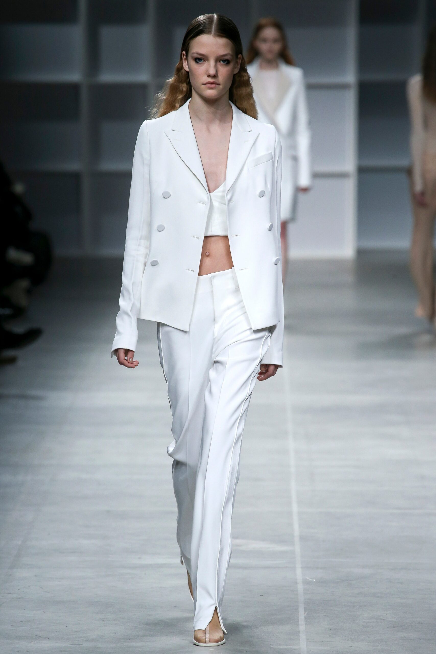 white tailored suit