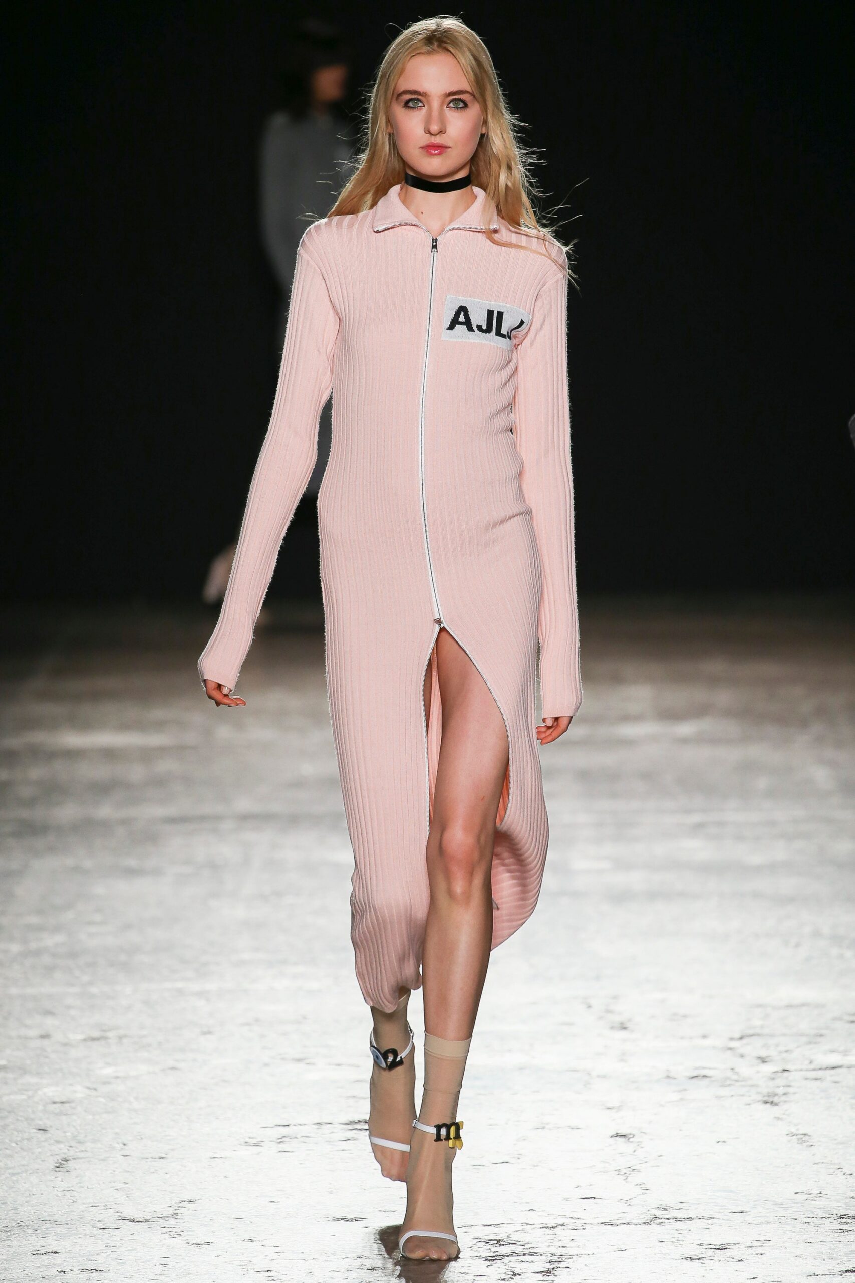 fitted pink collared midi dress