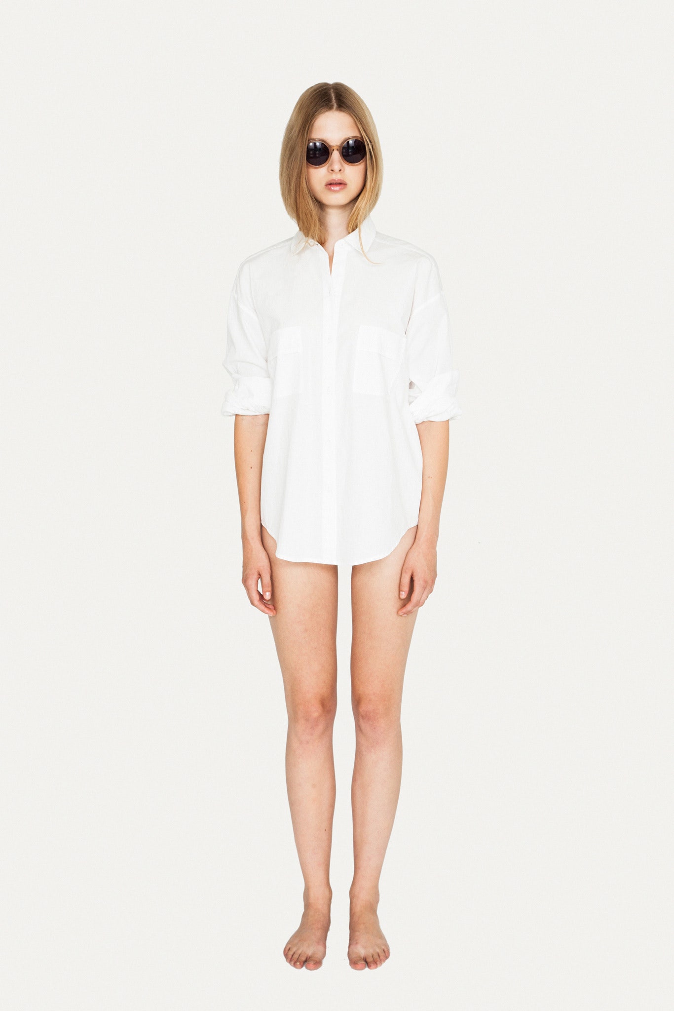 relaxed white cotton shirt