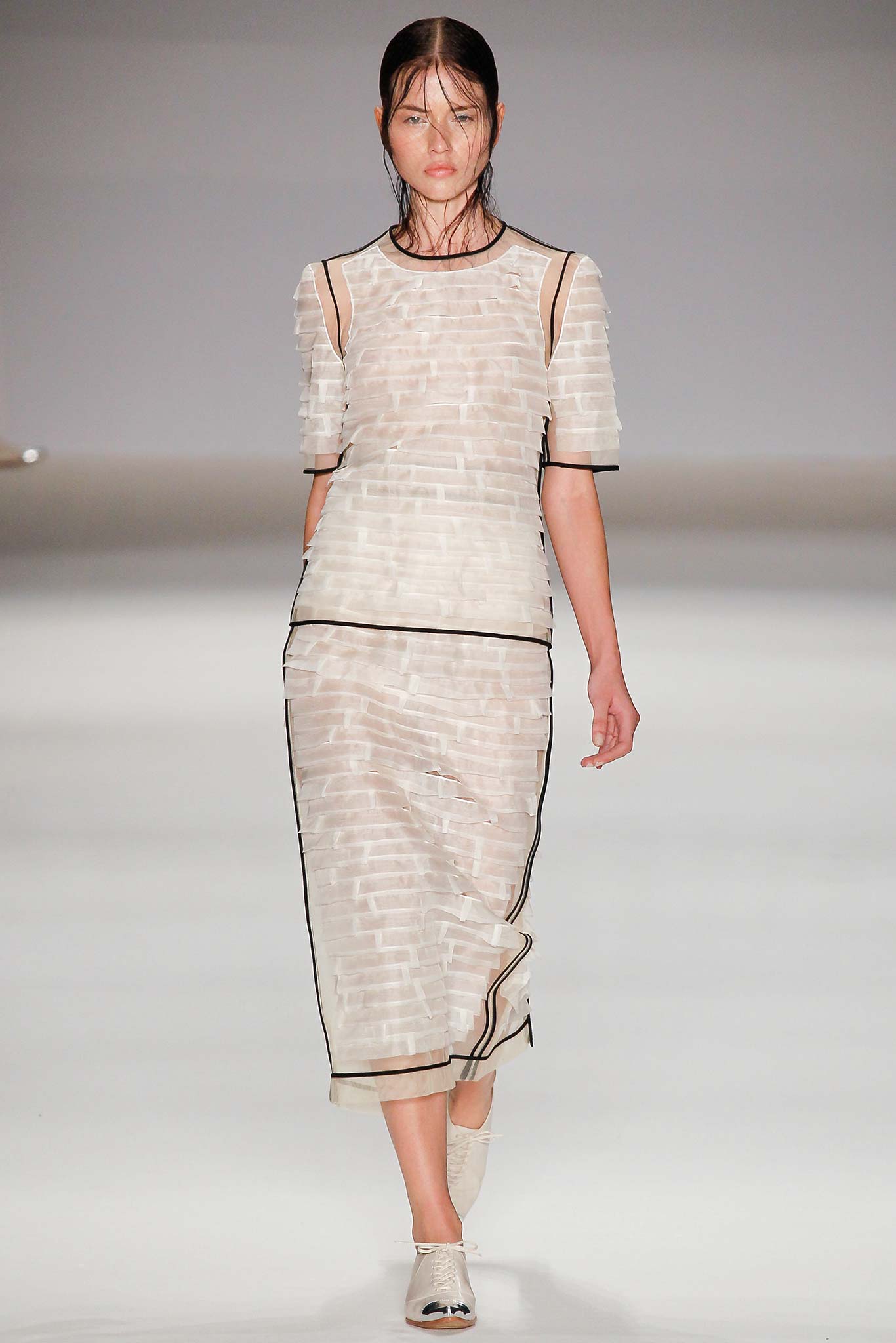 white sheer layered midi dress