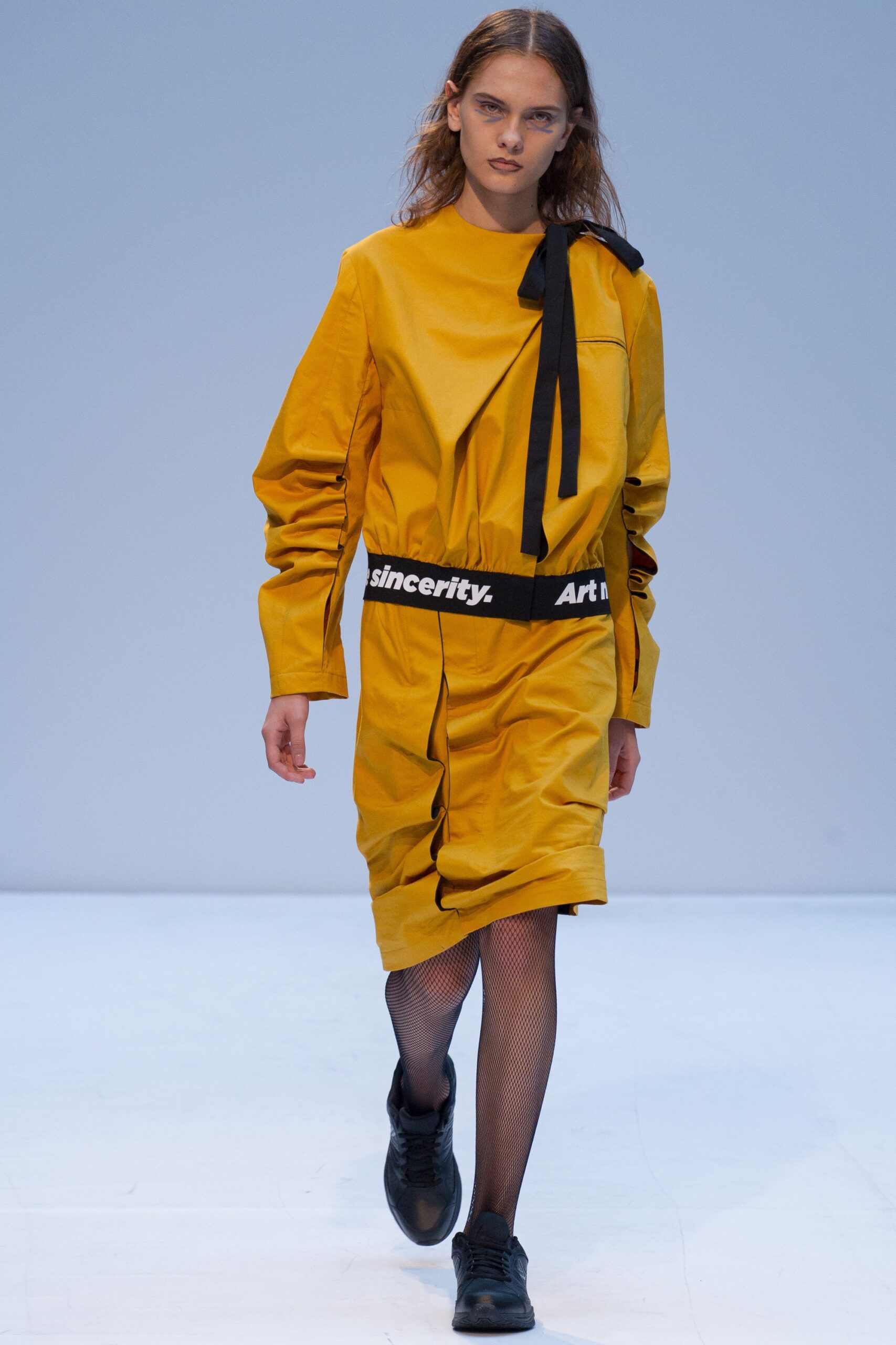 fitted yellow cotton dress