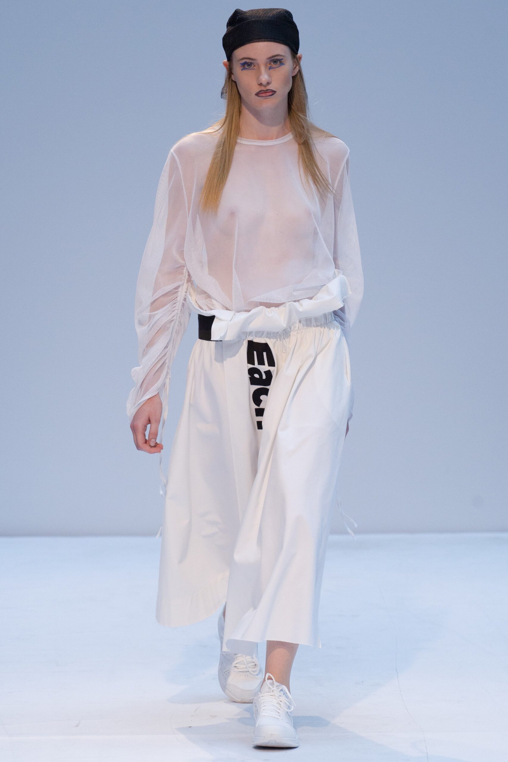 white mesh top and pants