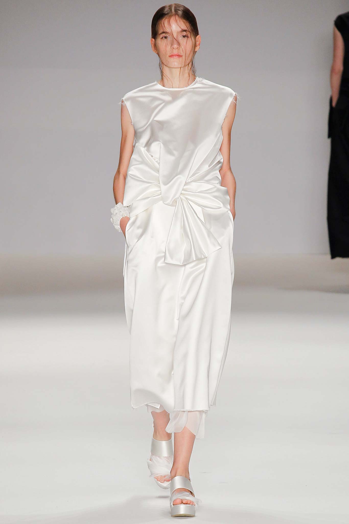 white silk relaxed dress