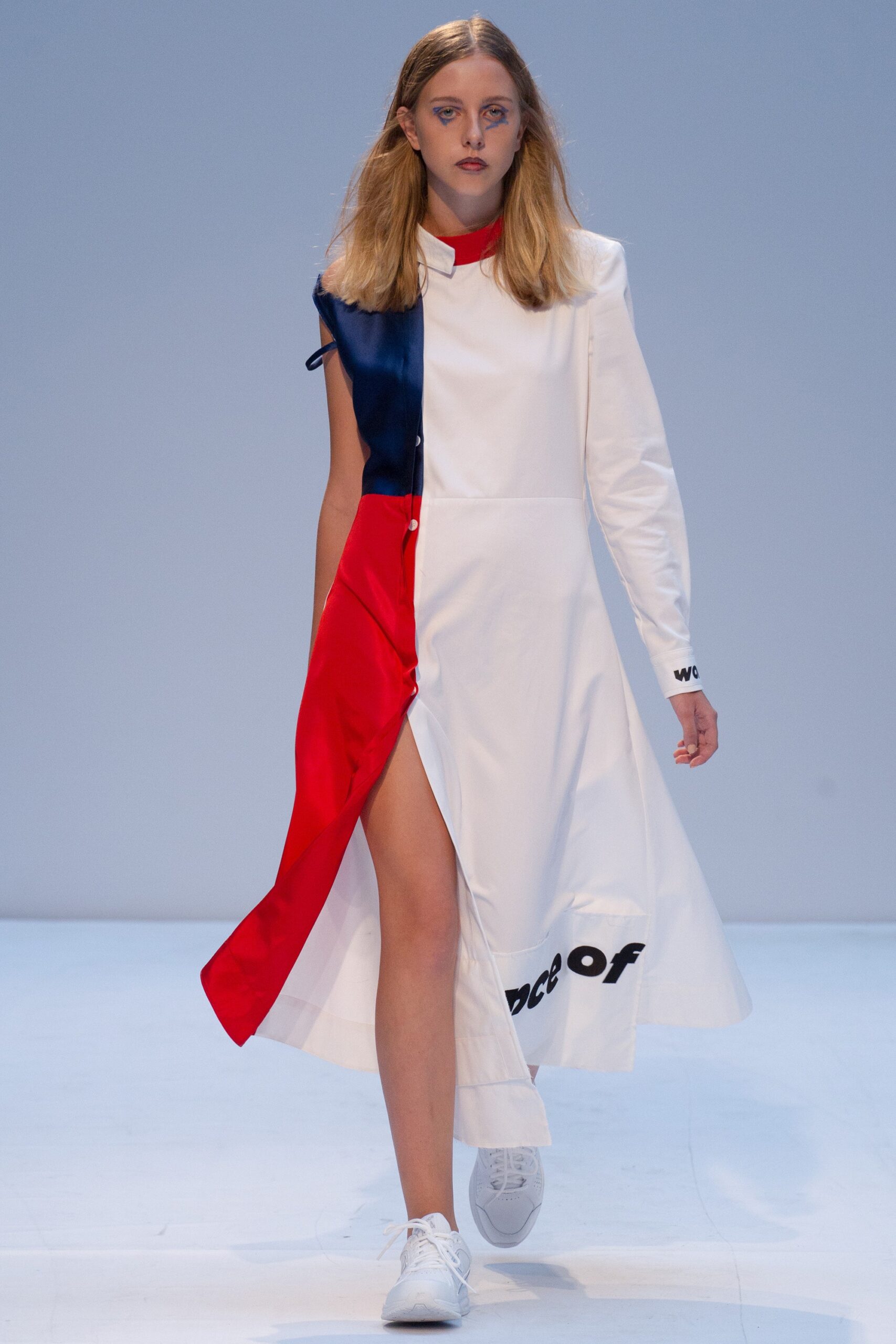 color-blocked midi dress