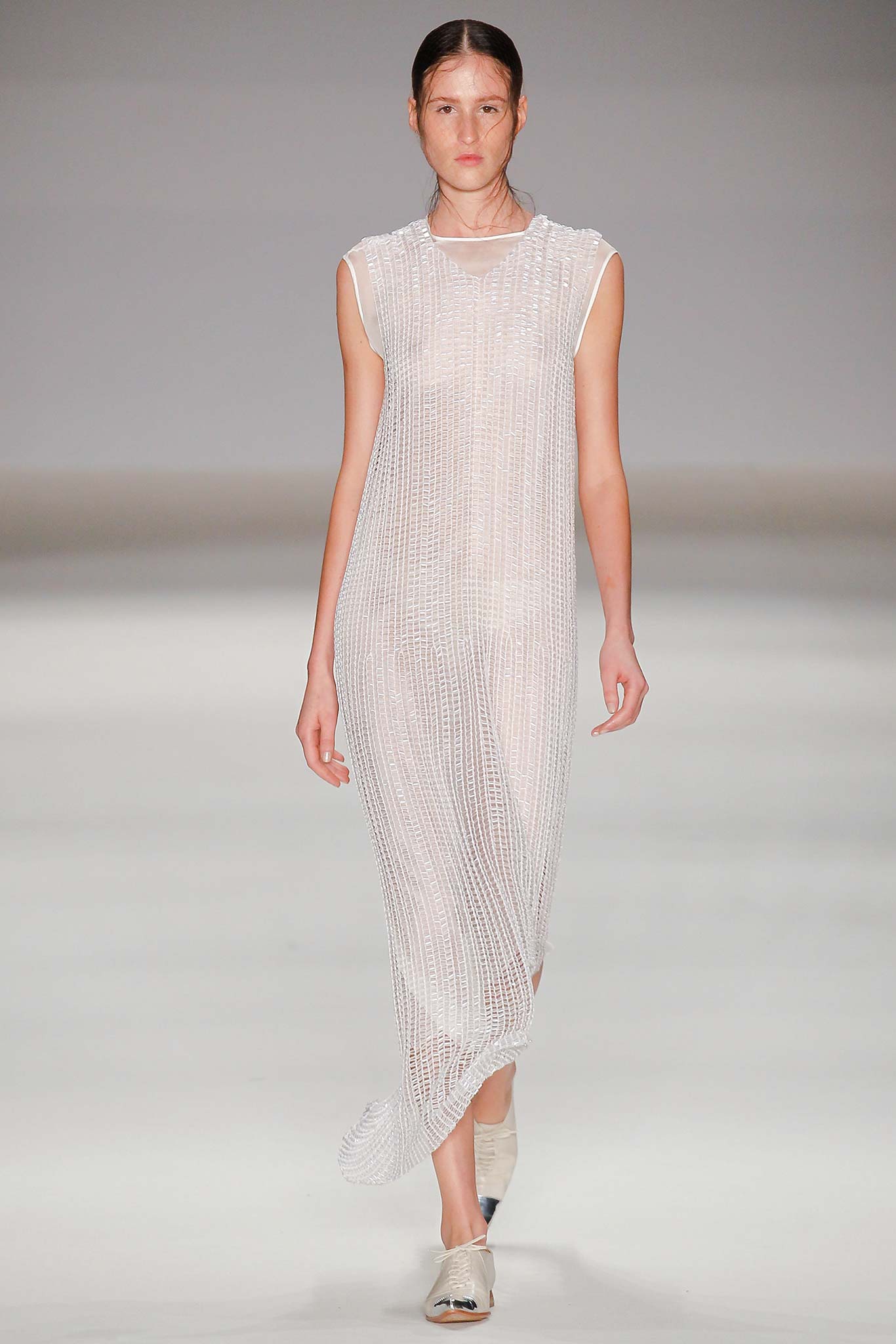 white sheer mesh midi dress